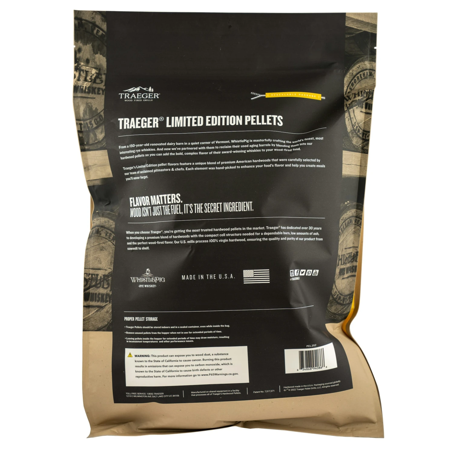 Traeger Hartholz Pellets Whiskey Barrel, 8 Kg Beutel 2 Traeger Hartholz Pellets Whiskey Barrel, 8 Kg Beutel – Bild 2